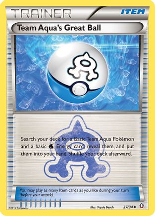 Team Aqua's Great Ball (027/34) - DC  - Uncommon - Reverse Holofoil