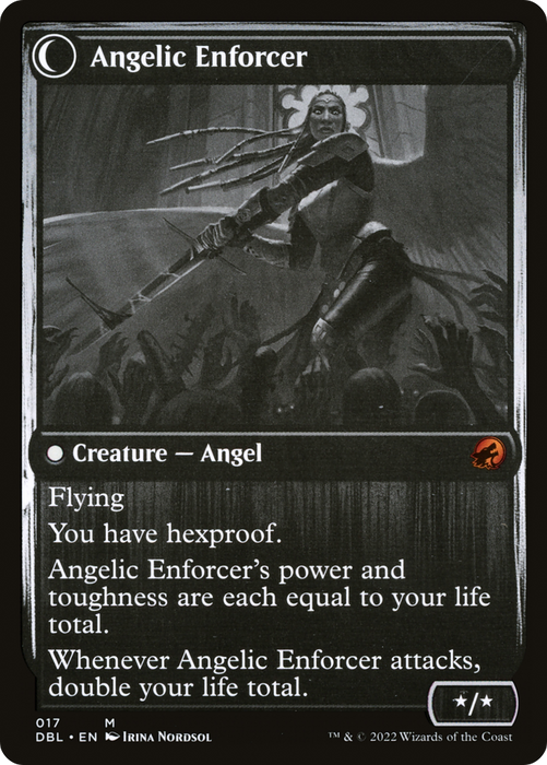 Enduring Angel // Angelic Enforcer (DBL-017) - mythic: (Double Faced Transform) - Foil