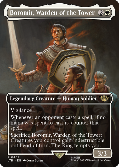 Boromir, Warden of the Tower (LTR-407) - rare (Borderless) - Foil