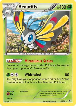 Beautifly (005/108) - XRS  - Holo Rare - Reverse Holofoil