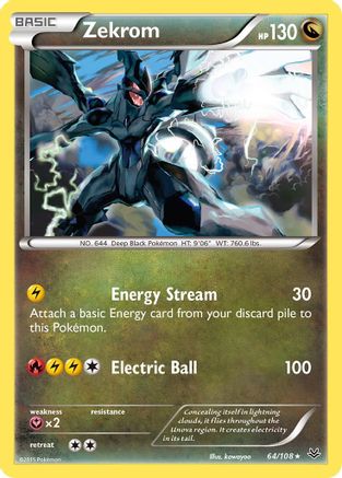 Zekrom (064/108) - XRS  - Holo Rare - Reverse Holofoil