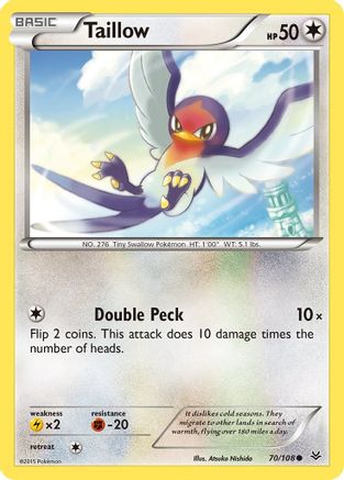 Taillow (070/108) - XRS  - Common - Reverse Holofoil