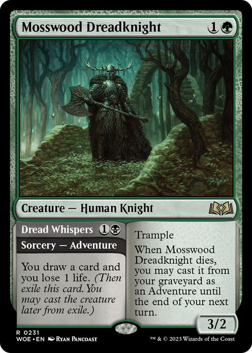 Mosswood Dreadknight // Dread Whispers (WOE-231) - rare - Foil