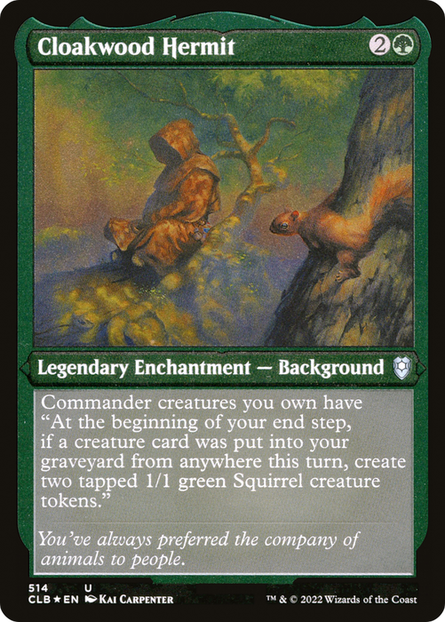 Cloakwood Hermit (CLB-514) - uncommon - Etched Foil