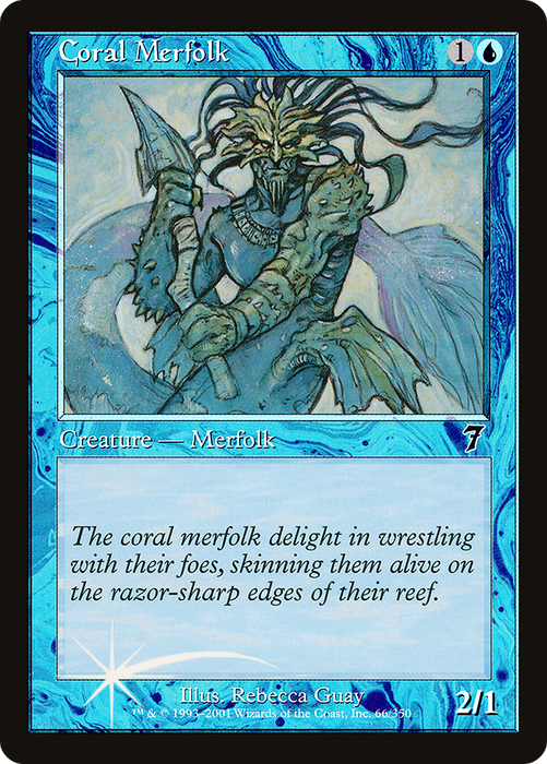 Coral Merfolk (7ED-66★) - common - Foil