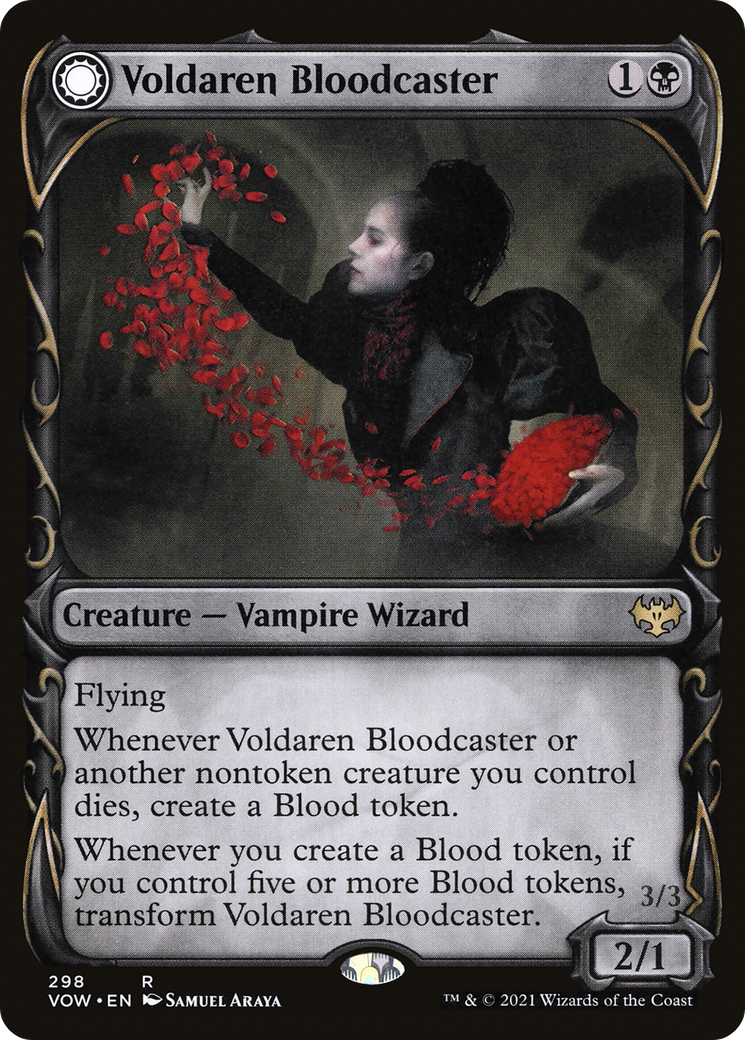 Voldaren Bloodcaster // Bloodbat Summoner (VOW-298) - rare: (Showcase, Double Faced Transform) - Foil