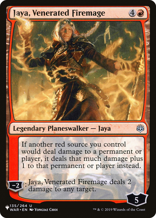 Jaya, Venerated Firemage (LIST-WAR-135) - uncommon