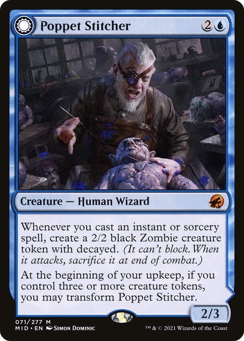 Poppet Stitcher // Poppet Factory (MID-071) - mythic: (Double Faced Transform) - Foil