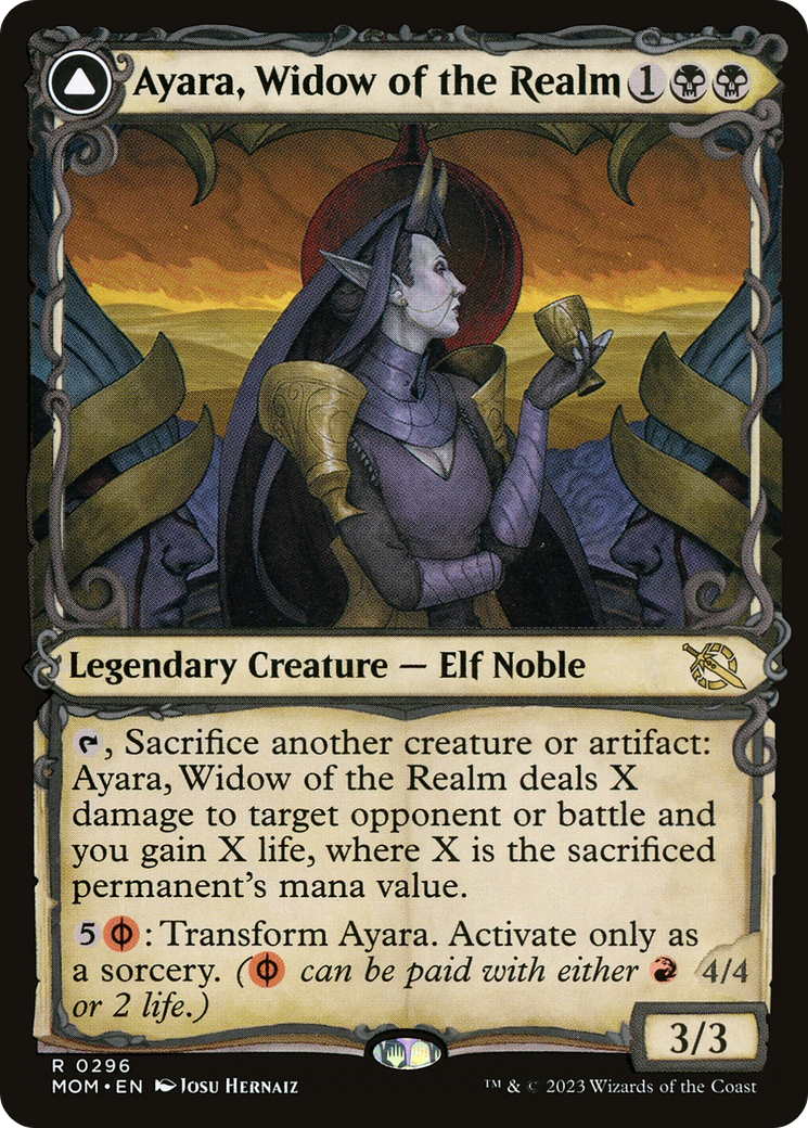 Ayara, Widow of the Realm // Ayara, Furnace Queen (MOM-296) - rare: (Showcase) - Foil