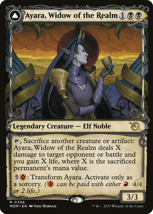 Ayara, Widow of the Realm // Ayara, Furnace Queen (MOM-296) - rare: (Showcase) - Foil