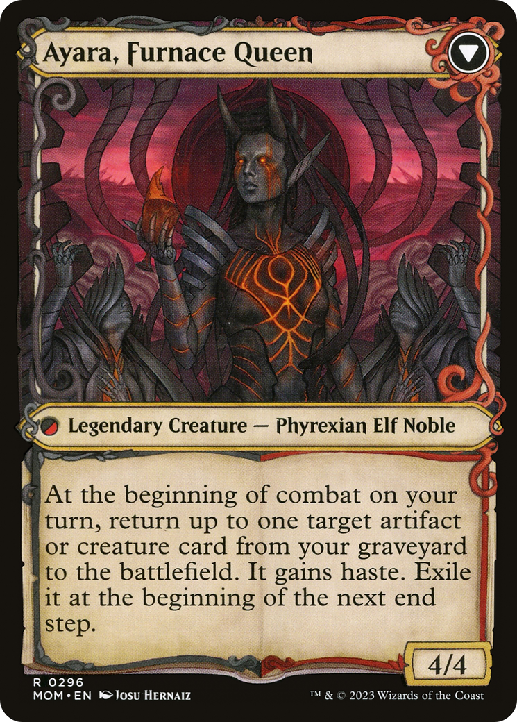 Ayara, Widow of the Realm // Ayara, Furnace Queen (MOM-296) - rare: (Showcase) - Foil