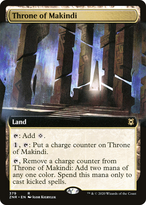 Throne of Makindi (ZNR-379) - rare: (Extended Art) - Foil