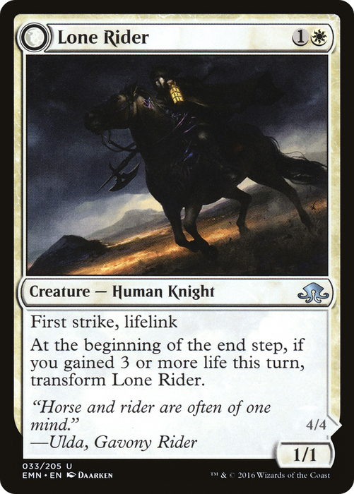 Lone Rider // It That Rides as One (EMN-033) - uncommon: (mooneldrazidfc) - Foil