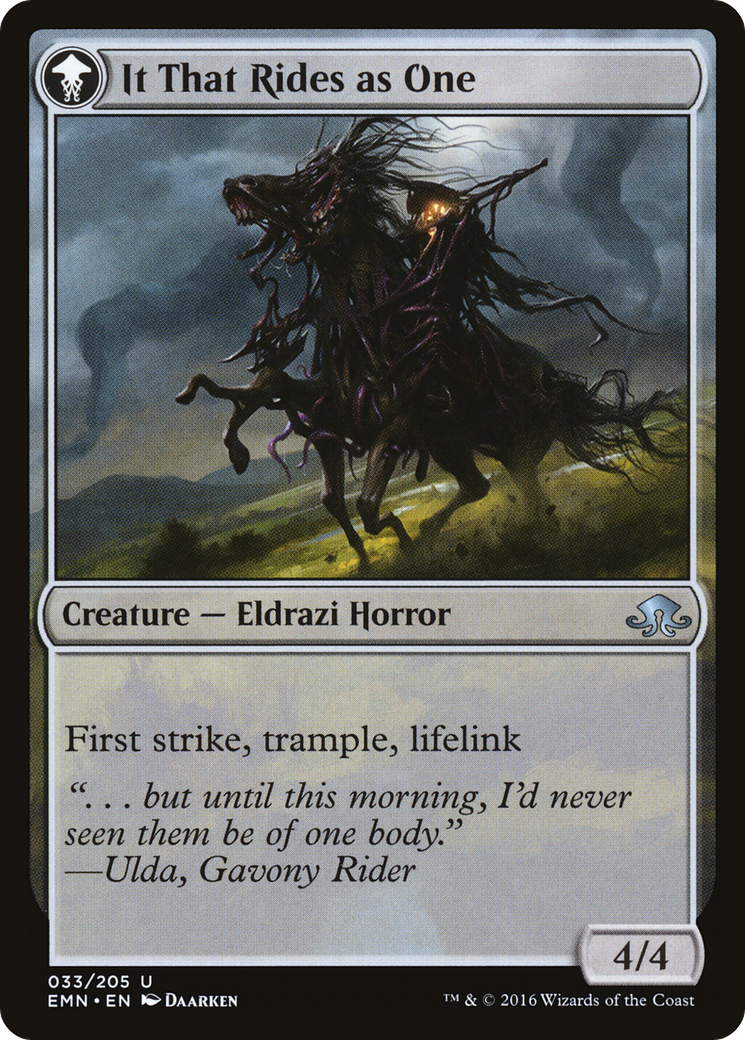 Lone Rider // It That Rides as One (EMN-033) - uncommon: (mooneldrazidfc) - Foil