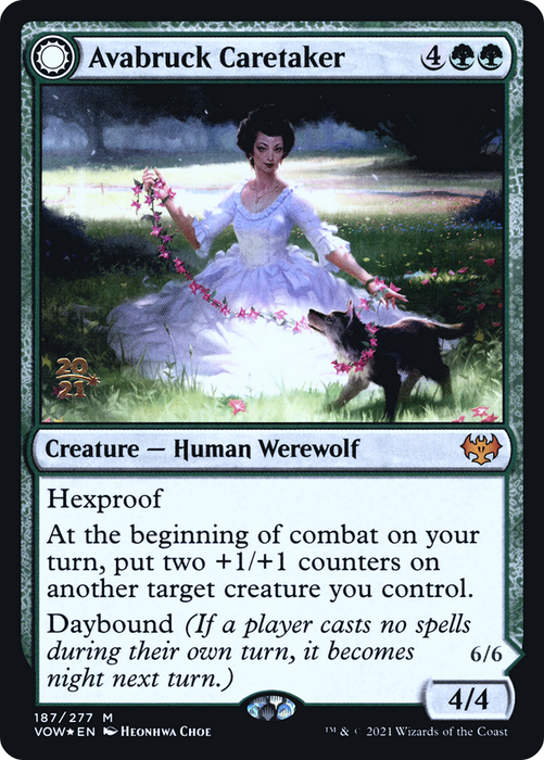 Avabruck Caretaker // Hollowhenge Huntmaster (PRE-187S) - mythic: (Double Faced Transform) - Foil