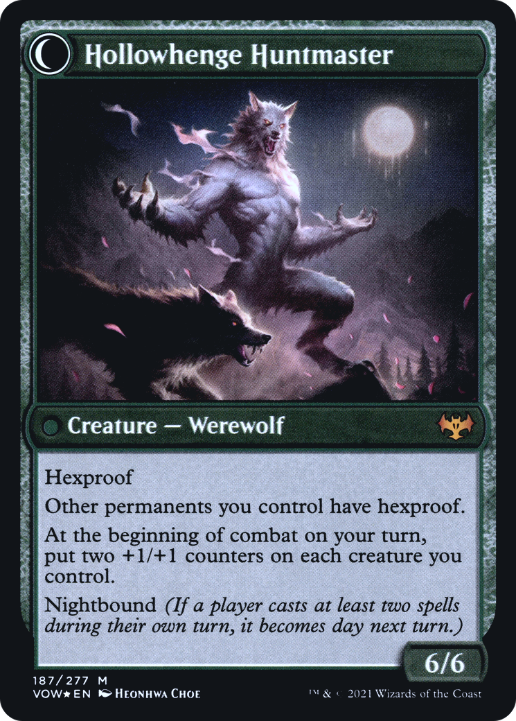 Avabruck Caretaker // Hollowhenge Huntmaster (PRE-187S) - mythic: (Double Faced Transform) - Foil