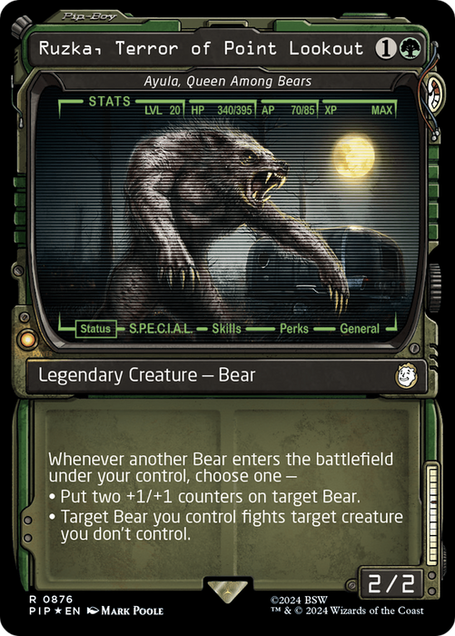 Ayula, Queen Among Bears (PIP-876) - rare / Ruzka, Terror of Point Lookout: (Showcase) - Foil