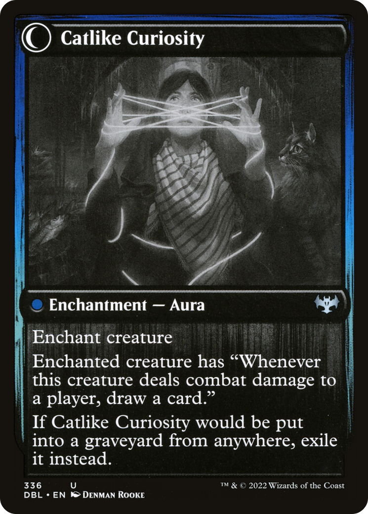 Mischievous Catgeist // Catlike Curiosity (DBL-336) - uncommon: (Double Faced Transform) - Foil