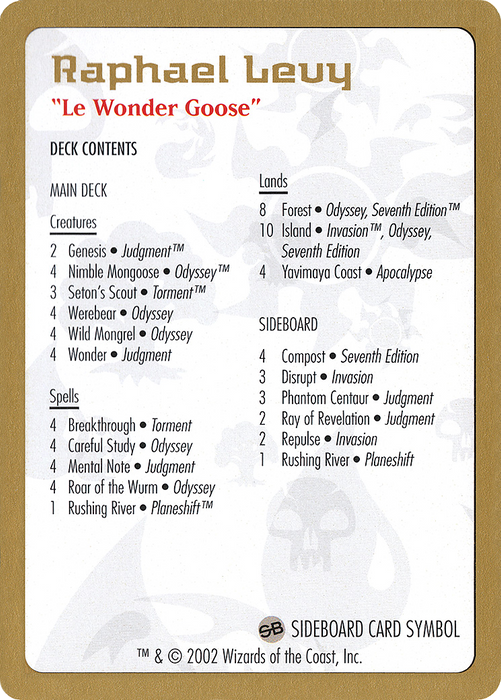 Raphael Levy Decklist (WCD-RL0B) - common