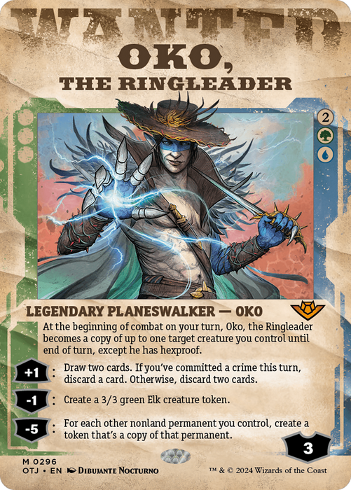 Oko, the Ringleader (OTJ-296) - mythic: (Showcase) (Borderless) - Foil
