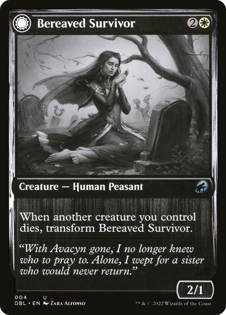 Bereaved Survivor // Dauntless Avenger (DBL-004) - uncommon: (Double Faced Transform)