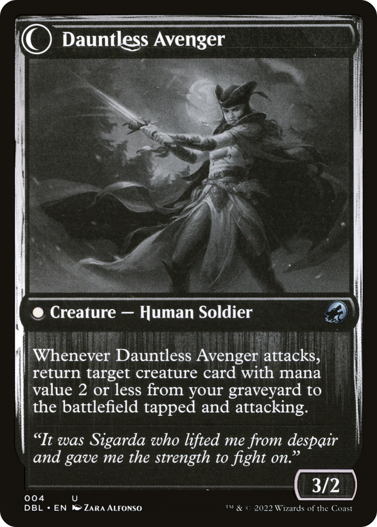 Bereaved Survivor // Dauntless Avenger (DBL-004) - uncommon: (Double Faced Transform)