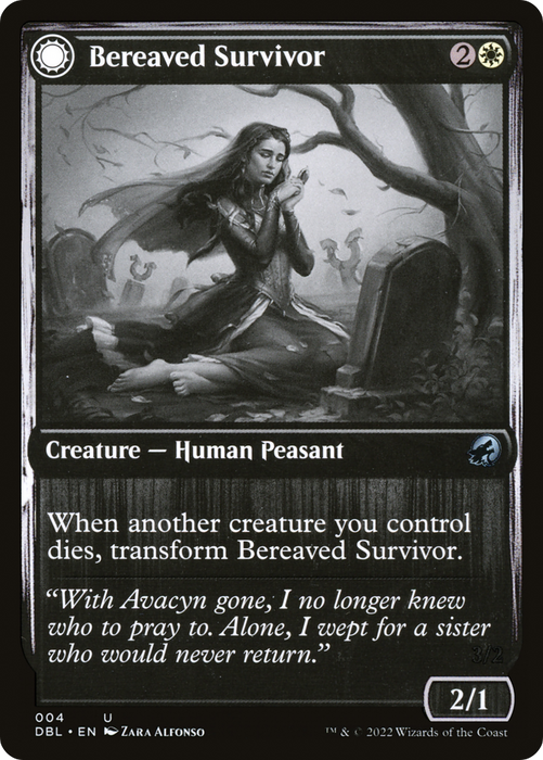 Bereaved Survivor // Dauntless Avenger (DBL-004) - uncommon: (Double Faced Transform) - Foil