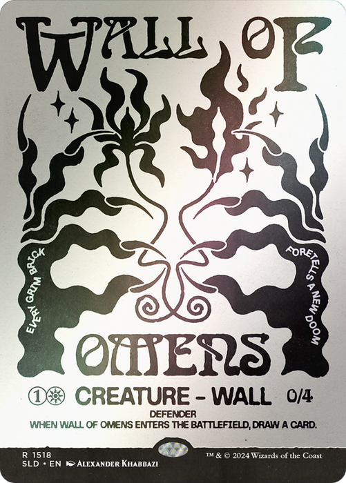 Wall of Omens (SLD-1518★) - rare: (Showcase) (Borderless) - Foil