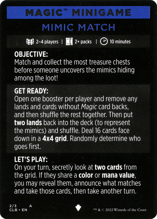 Mimic Match // Mimic Match (cont'd) (MCLB-002) - common