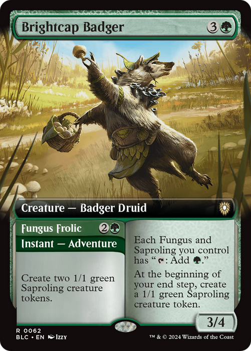 Brightcap Badger // Fungus Frolic (BLC-062) - rare: (Extended Art)