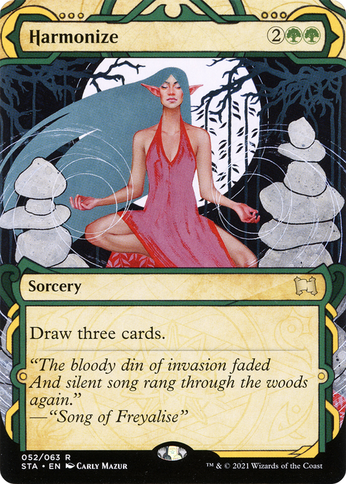Harmonize (STA-052) - rare: (Showcase) (Borderless) - Etched Foil