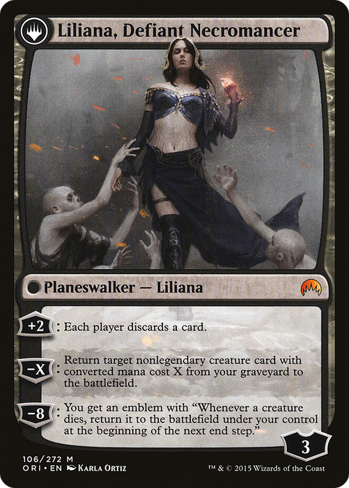 Liliana, Heretical Healer // Liliana, Defiant Necromancer (ORI-106) - mythic: (originpwdfc) - Foil