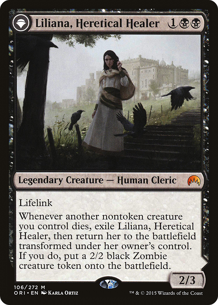 Liliana, Heretical Healer // Liliana, Defiant Necromancer (ORI-106) - mythic: (originpwdfc)