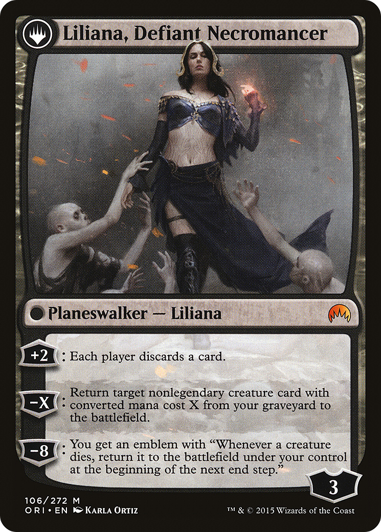 Liliana, Heretical Healer // Liliana, Defiant Necromancer (ORI-106) - mythic: (originpwdfc)