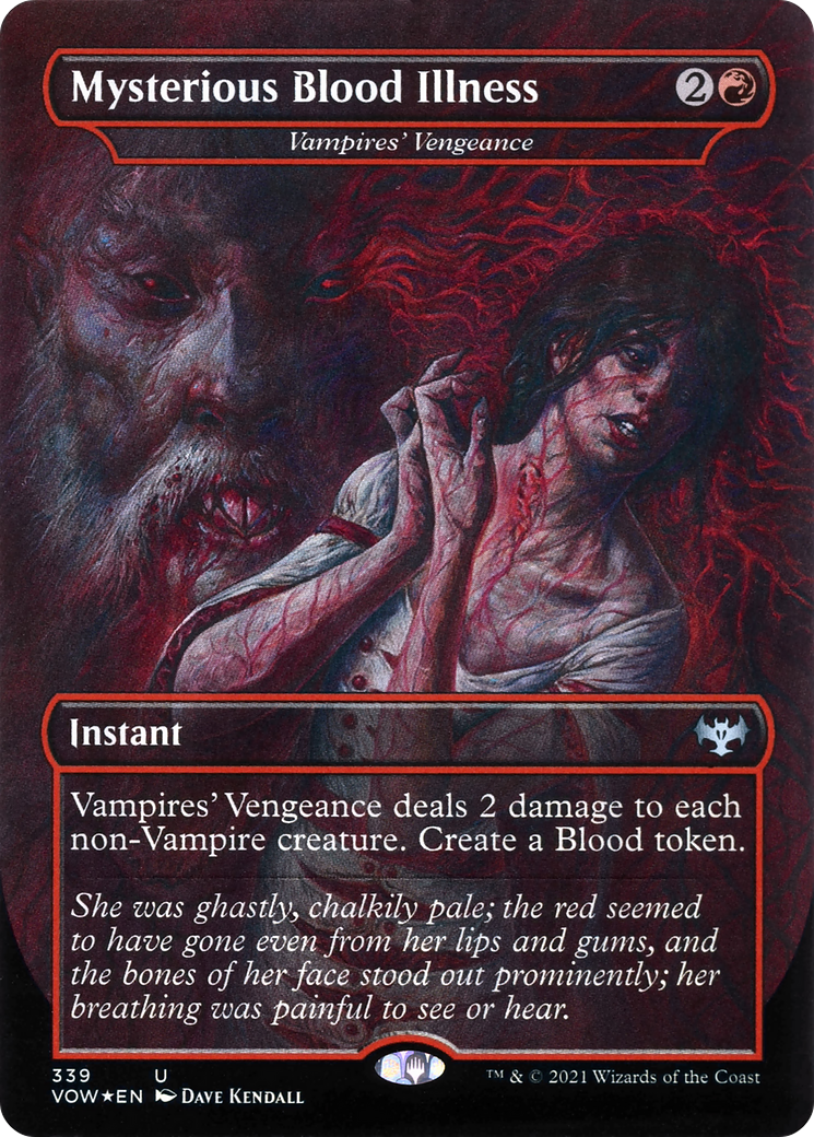 Vampires' Vengeance (VOW-339) - uncommon / Mysterious Blood Illness (Borderless) - Foil