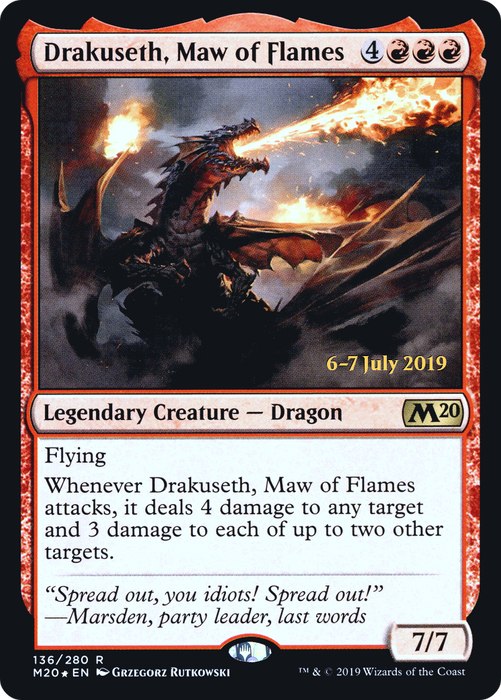 Drakuseth, Maw of Flames (PRE-136S) - rare - Foil