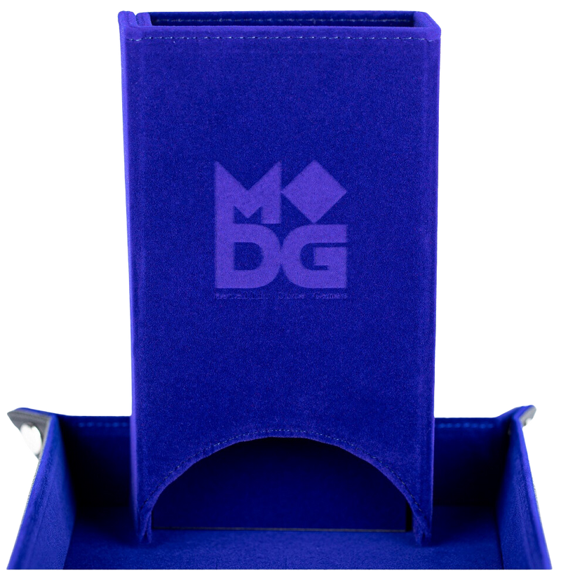 Tour à Dés Pliable en Velour Bleu