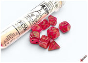 SHIMMER 7-DICE SET POLYHEDRAL IGNIS/GOLD (WITH BONUS DIE)