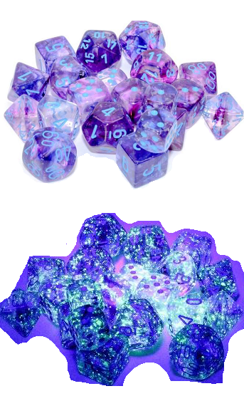 D6 Nebula: Nocturnal avec chiffres Bleu (Paquet 12)