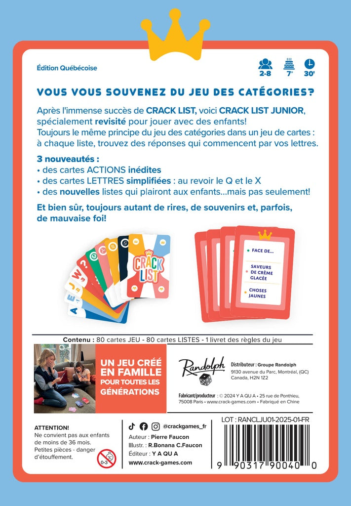Crack List Junior: Version Québécoise (français)