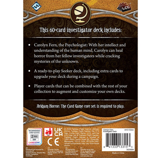 Arkham Horror LCG : Carolyn Fern - Investigator Deck (anglais)