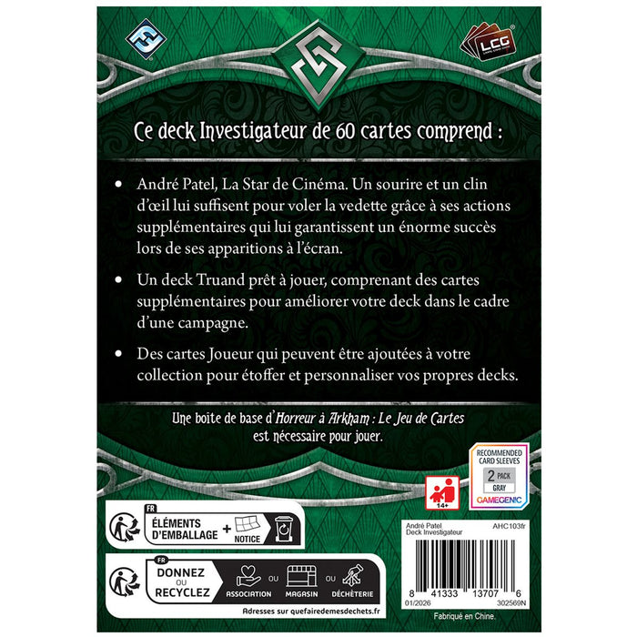 Horreur à Arkham JCE : Andre Patel - Paquet Investigateur (français)