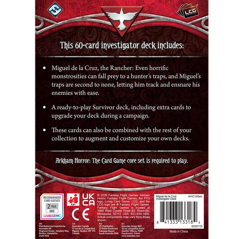 Arkham Horror LCG : Miguel de la Cruz - Investigator Deck (anglais)