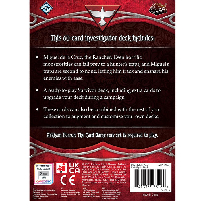 Arkham Horror LCG : Miguel de la Cruz - Investigator Deck (anglais)