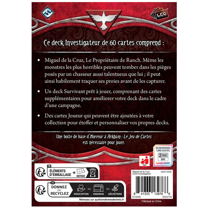 Horreur à Arkham JCE : Michel de la Cruz - Paquet Investigateur (français)