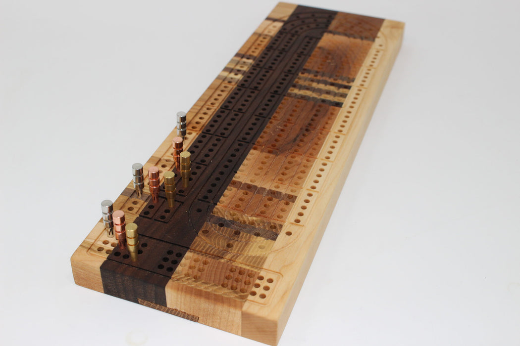 Plateau de Cribbage: Bois Naturel - Fait à la Main (français)