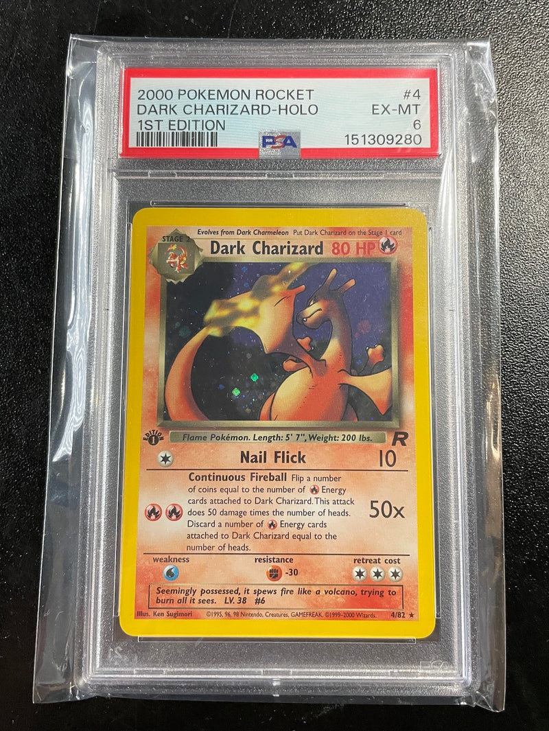 Dark Charizard (004/82) - TR  - Holo Rare - 1st Edition Holofoil - PSA 6
