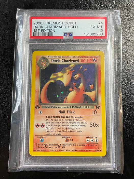 Dark Charizard (004/82) - TR  - Holo Rare - 1st Edition Holofoil - PSA 6