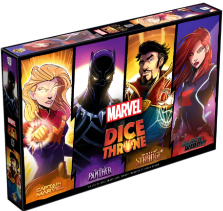 Marvel Dice Throne : Black Widow vs Doctor Strange vs Captain Marvel vs Black Panther (français) ***Boîte avec dommages mineurs***