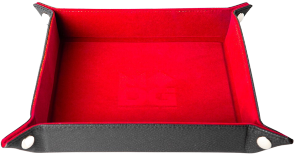 Piste de Dés Pliable en Velour avec Cuir Rouge